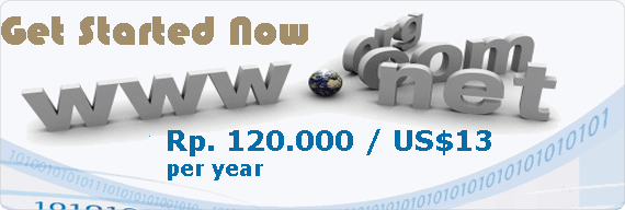 Get started to register Your domain - Pricing started Rp.85000 / $10 yearly